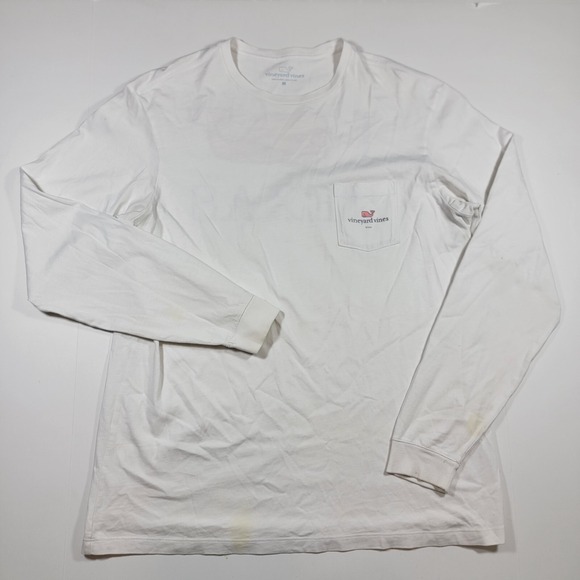 Vineyard Vines Men's Long Sleeve Tee Shirt White I LOVE TEXAS‎ Size Medium - Picture 1 of 13